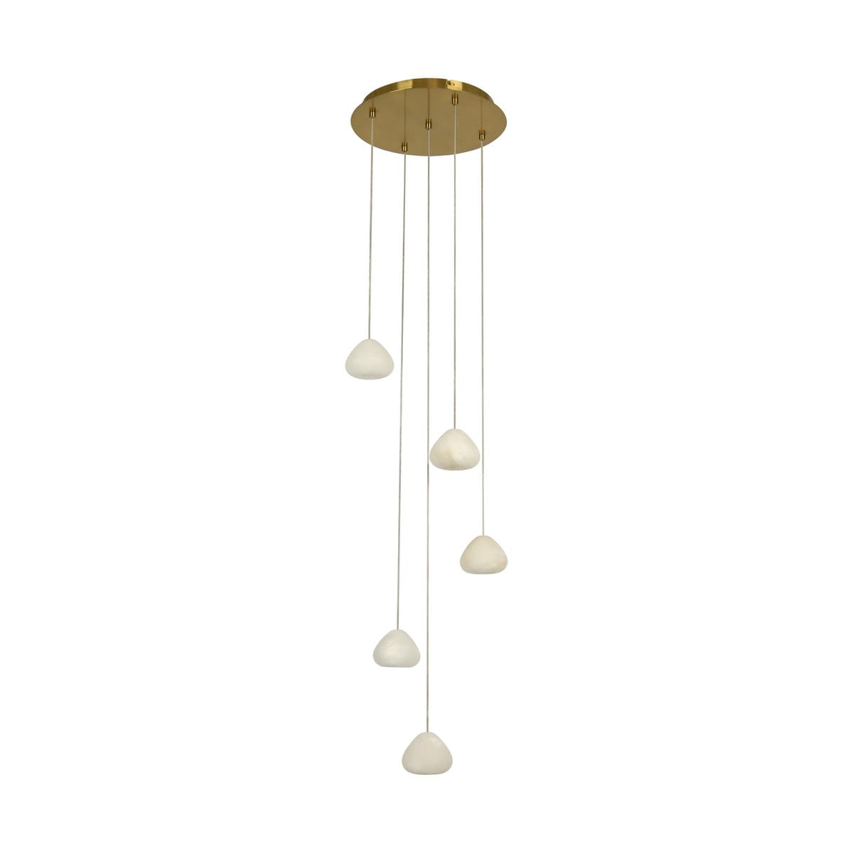 Made by Mayfair Amalfi 5 Light Pendant in Spanish Alabaster with Aged Brass-img-1