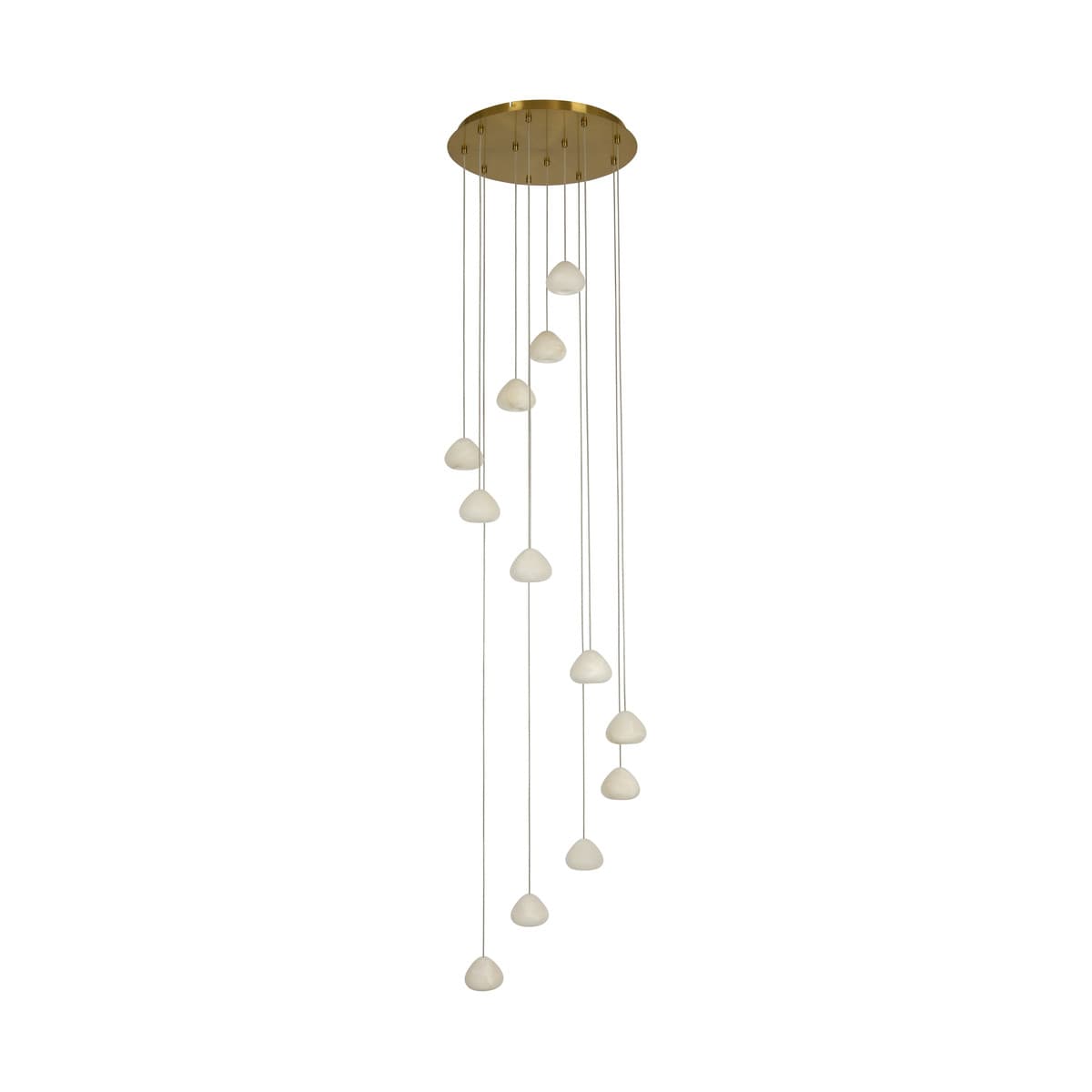 Made by Mayfair Amalfi 12 Light Pendant in Spanish Alabaster with Aged Brass-img-1