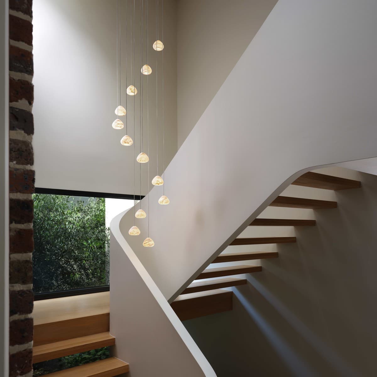 Made by Mayfair Amalfi 12 Light Pendant in Spanish Alabaster with Aged Brass-img-2