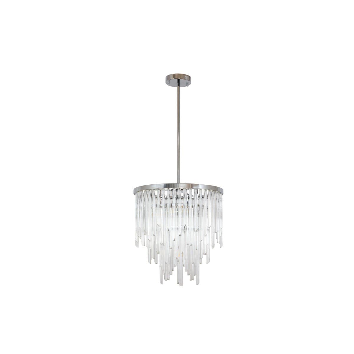 Monsoon 4 Light Medium Chandelier Pendant or Close-To-Ceiling Fitting in Polished Chrome with Clear Glass-img-1