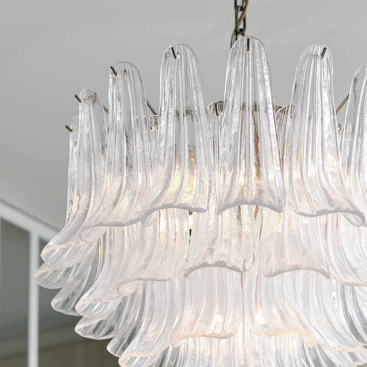 Aspen 5 Light Pendant or Close-To-Ceiling Fitting in Antique Brass with Clear Glass-img-4
