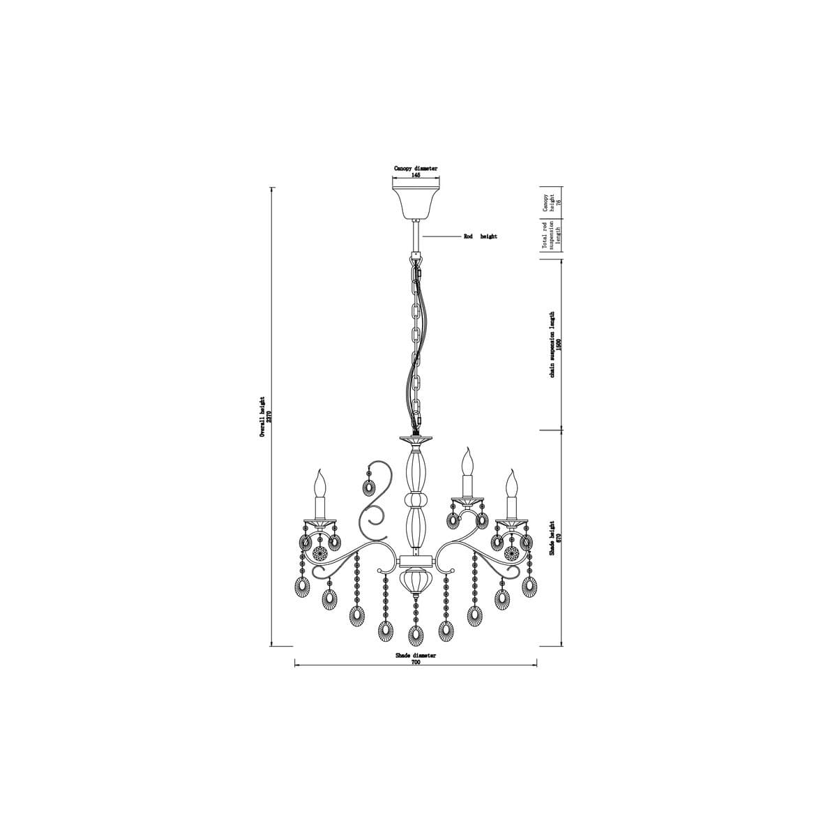 Madeleine 12 Light Egyptian Crystal Chandelier in Chrome