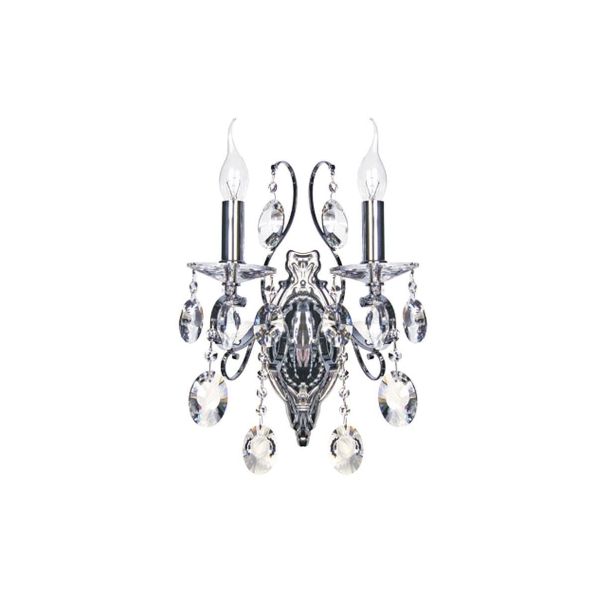 Madeleine 2 Light Egyptian Crystal Wall Bracket in Chrome