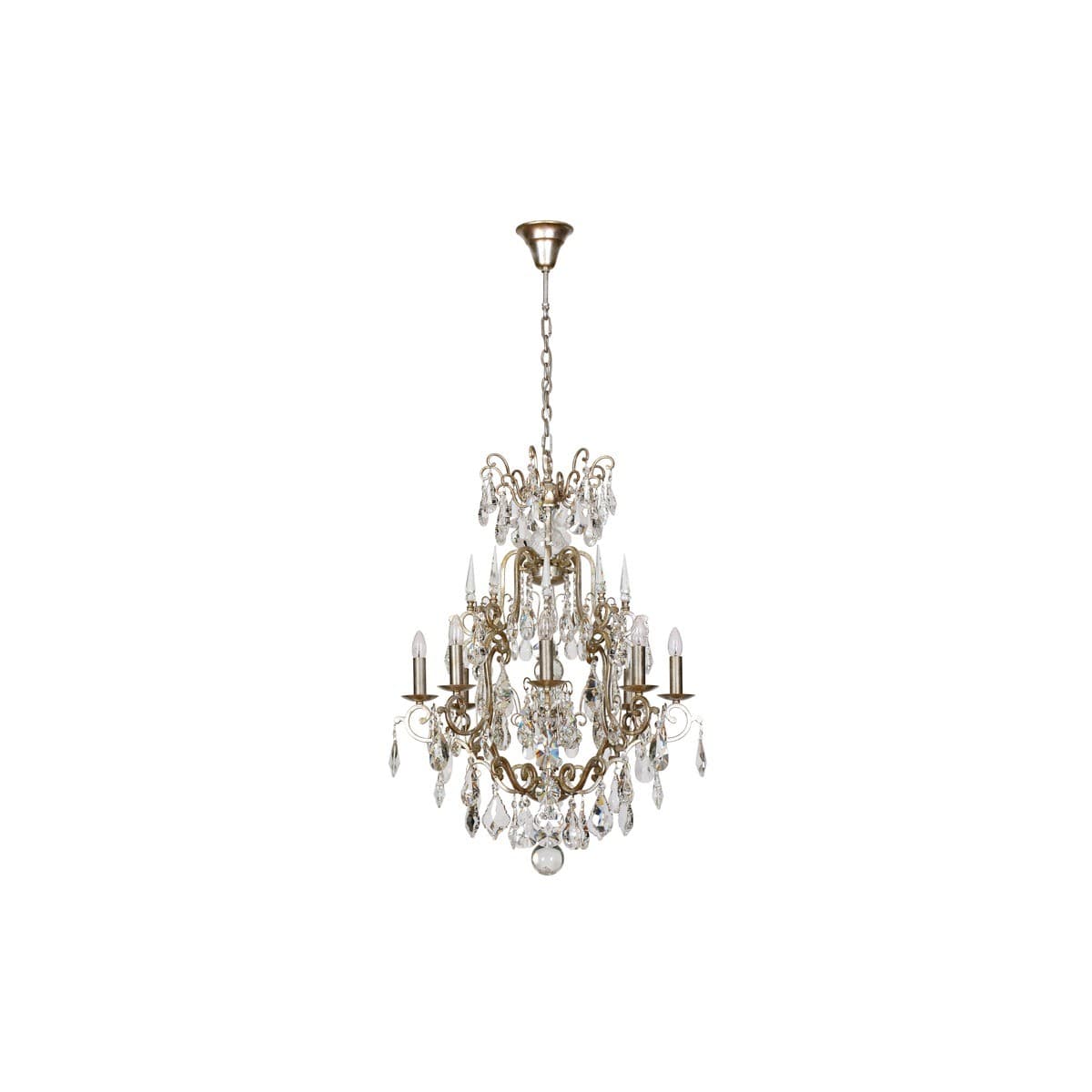 Slavia 8 Light Crystal Chandelier in Silver Leaf-img-1