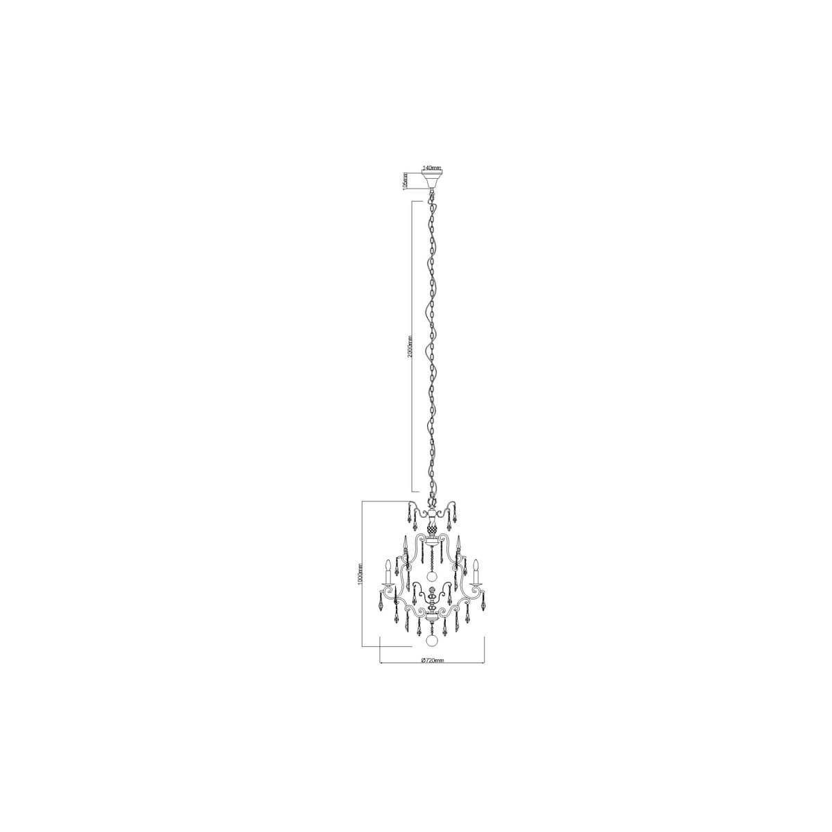 Slavia 8 Light Crystal Chandelier in Silver Leaf-img-2