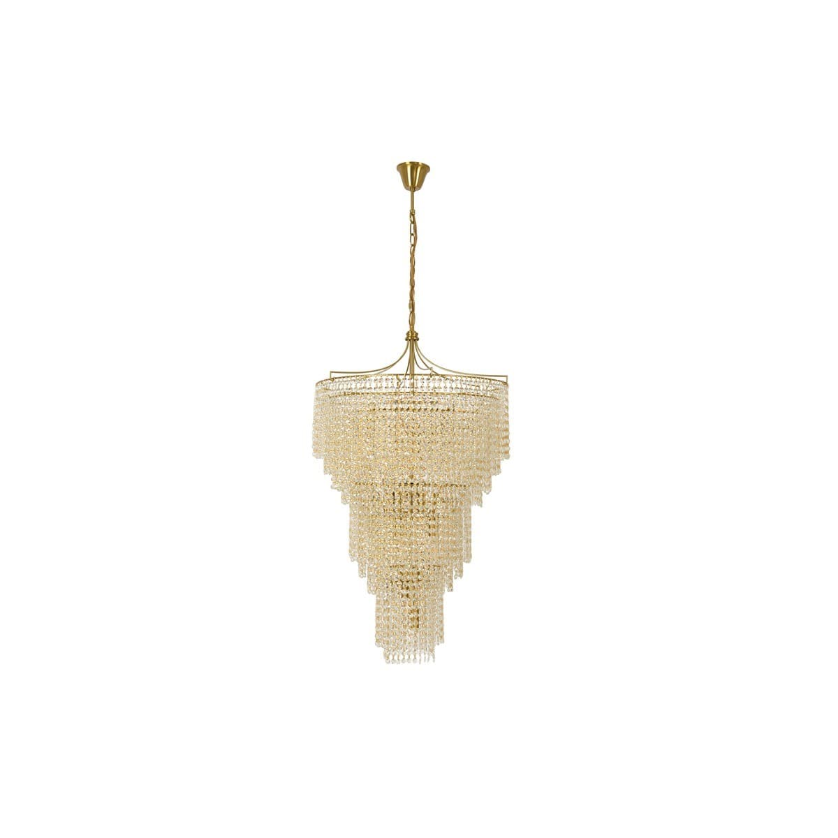 Sarita 17 Light Tall Crystal Chandelier in Aged Brass-img-1