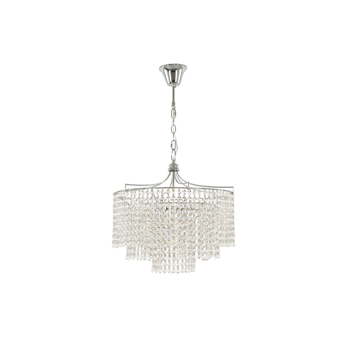 Sarita 5 Light Medium Crystal Chandelier or Close-To-Ceiling Fitting in Polished Chrome-img-1