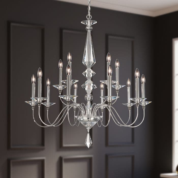 Jasmine 15 Light Crystal Chandelier in Polished Silver