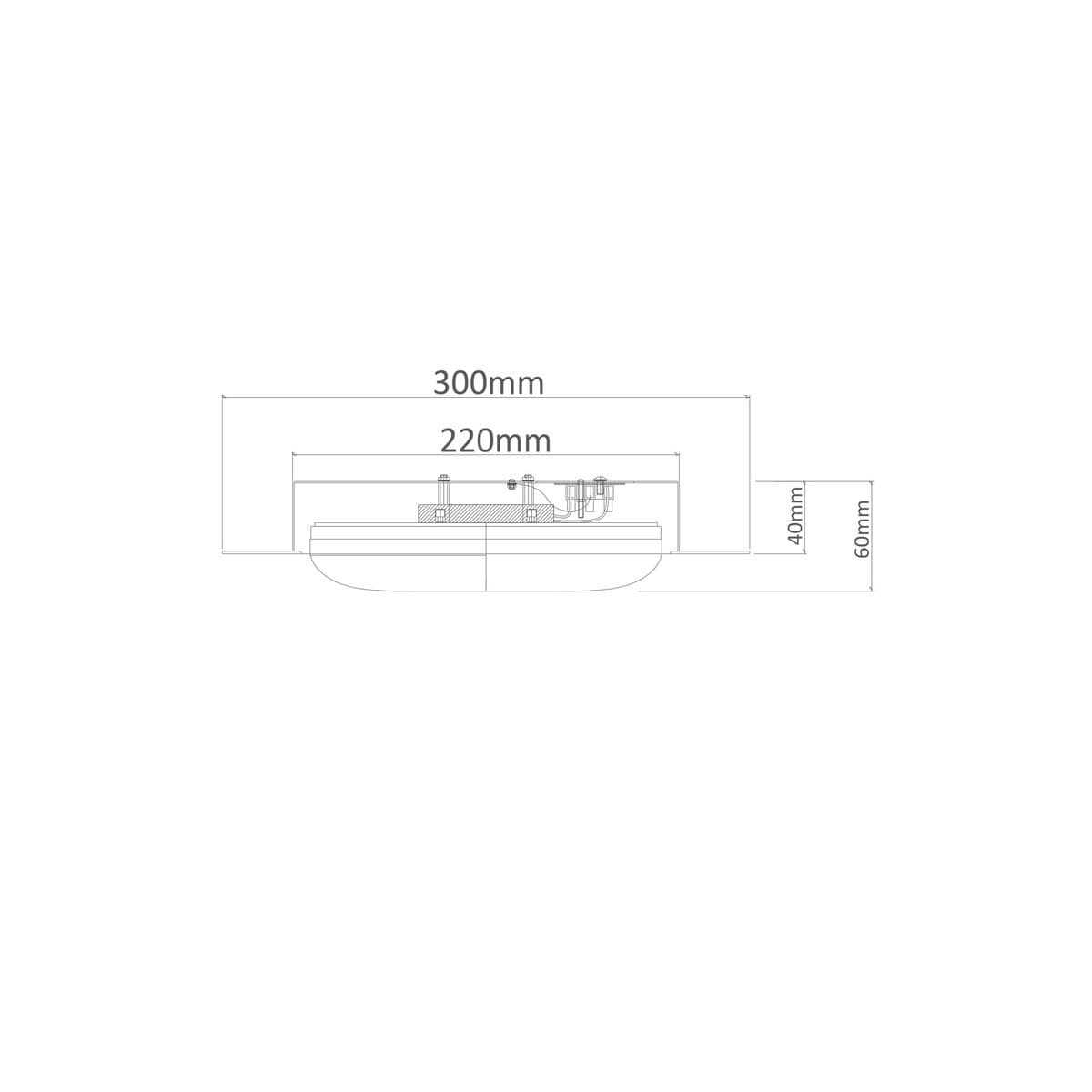 Stahl 300mm 1 Light Flush Mount in Brass-img-2