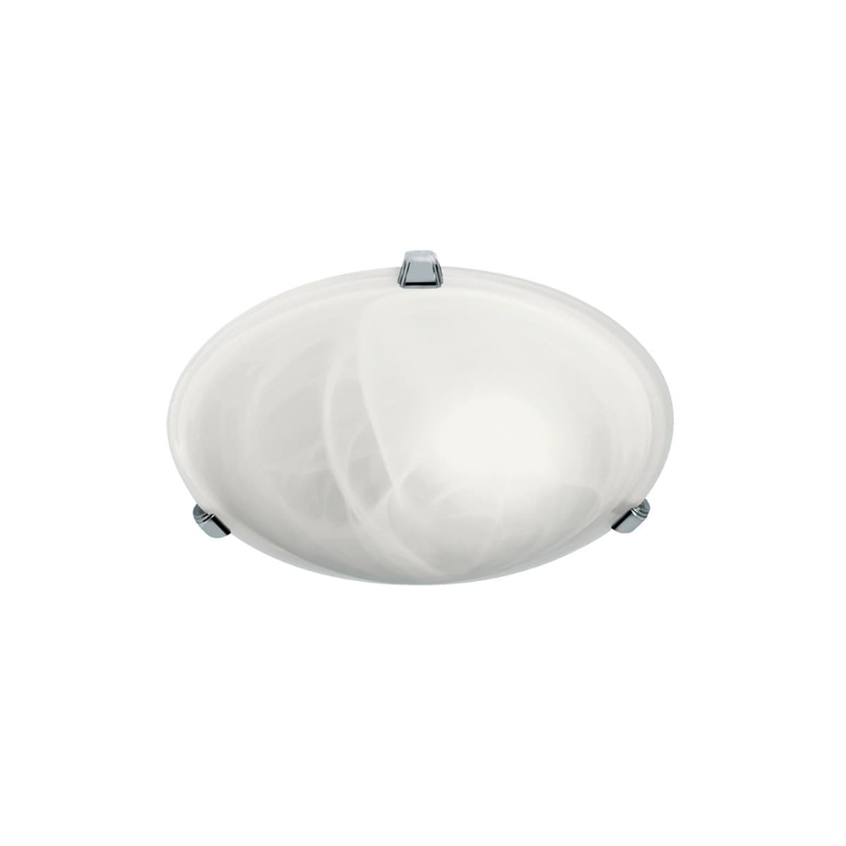 Project 30cm Flush Mount in Brushed Chrome and Marbled Glass-img-1