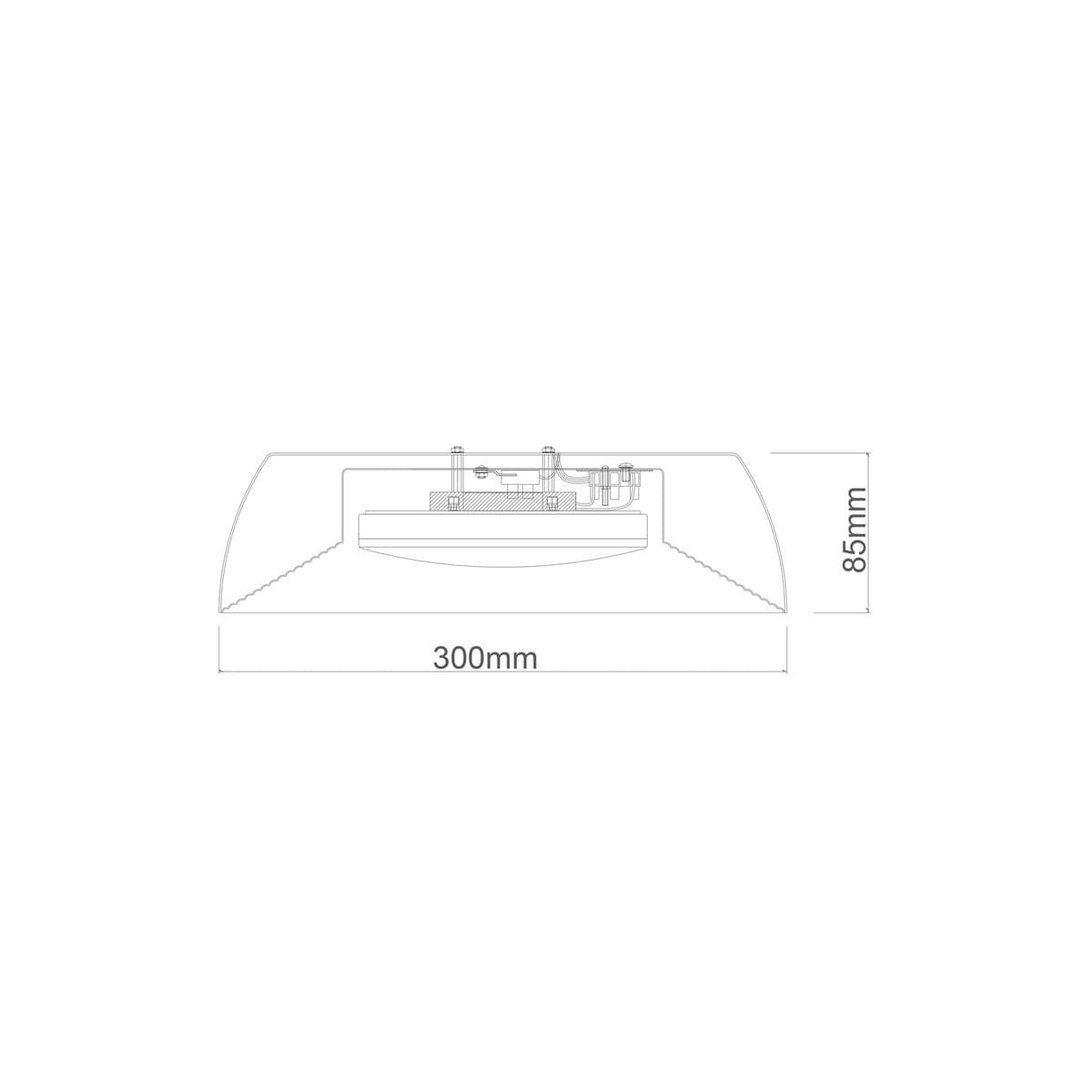 Domo 300mm 1 Light Flush Mount in White-img-2