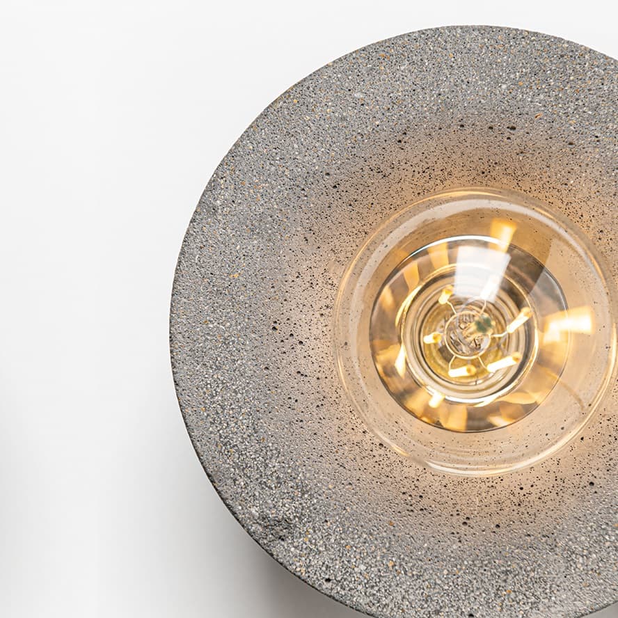 Charlie 1 Light Concrete Flush in Polished Nickel