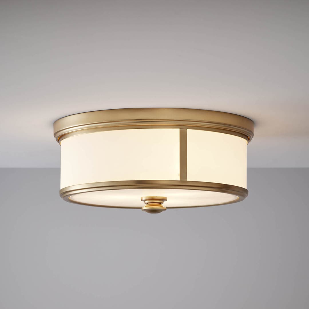 Bolton 3 Light Semi-Flush in Aged Gold