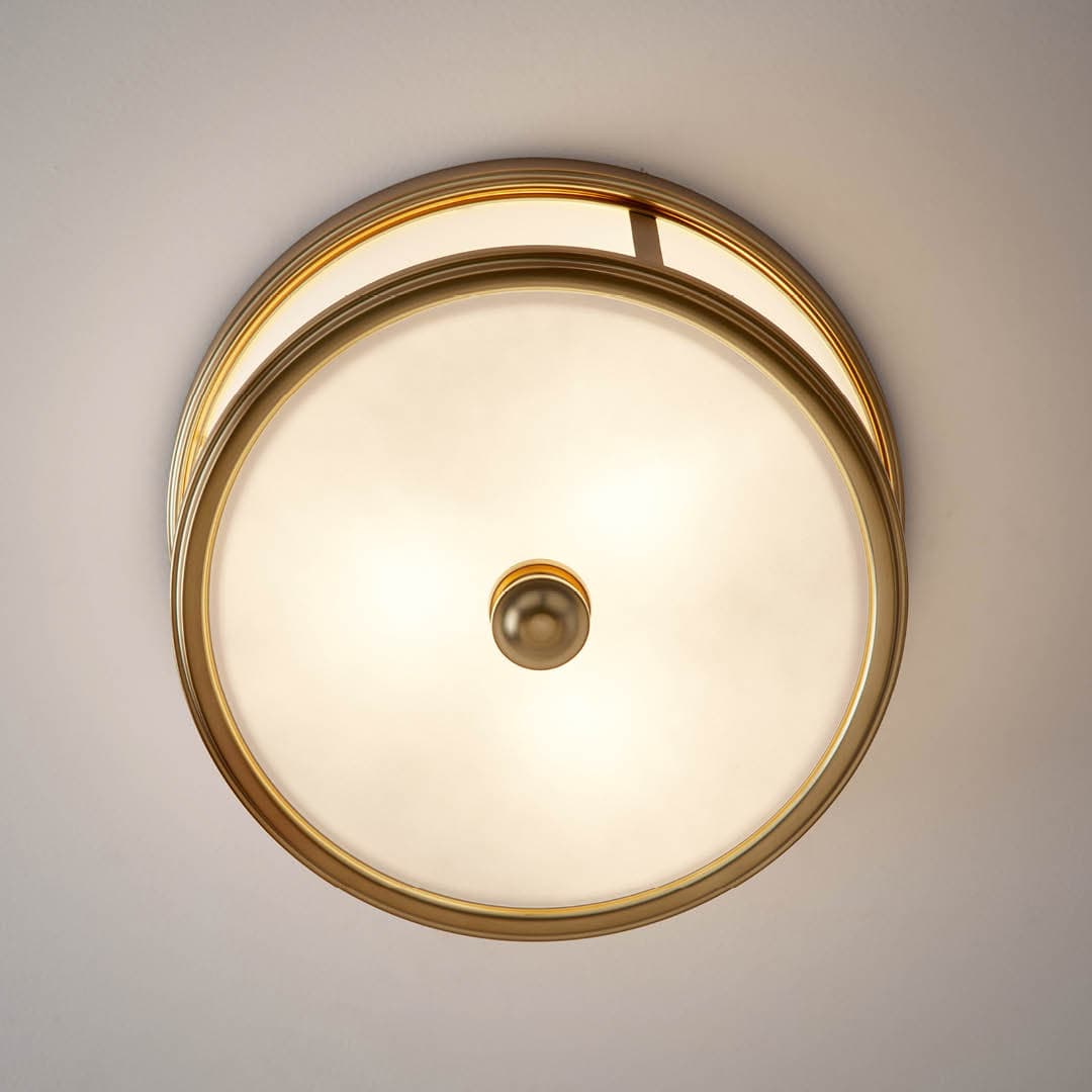 Bolton 3 Light Semi-Flush in Aged Gold