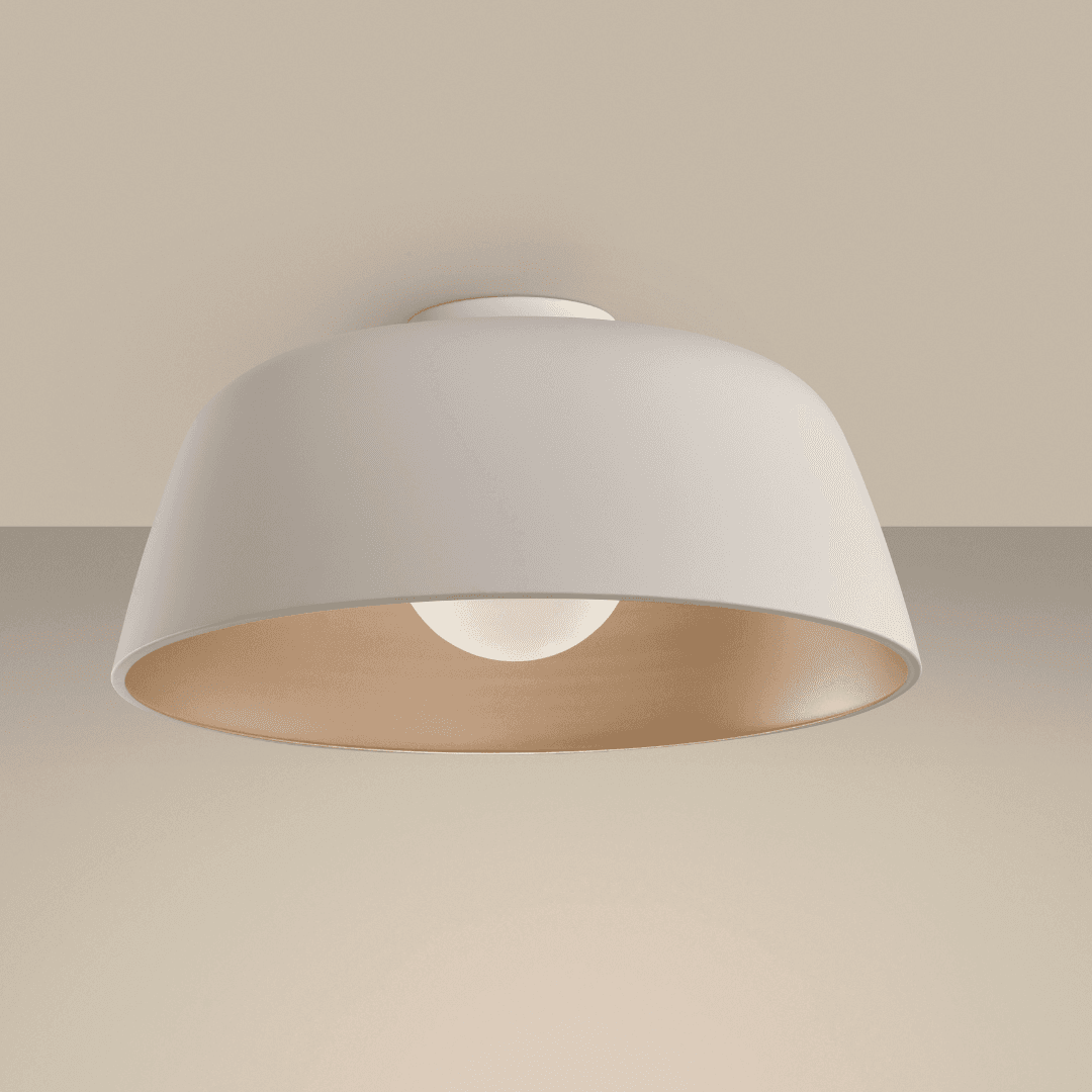 Kondo Ceiling Light - Large in White & Gold