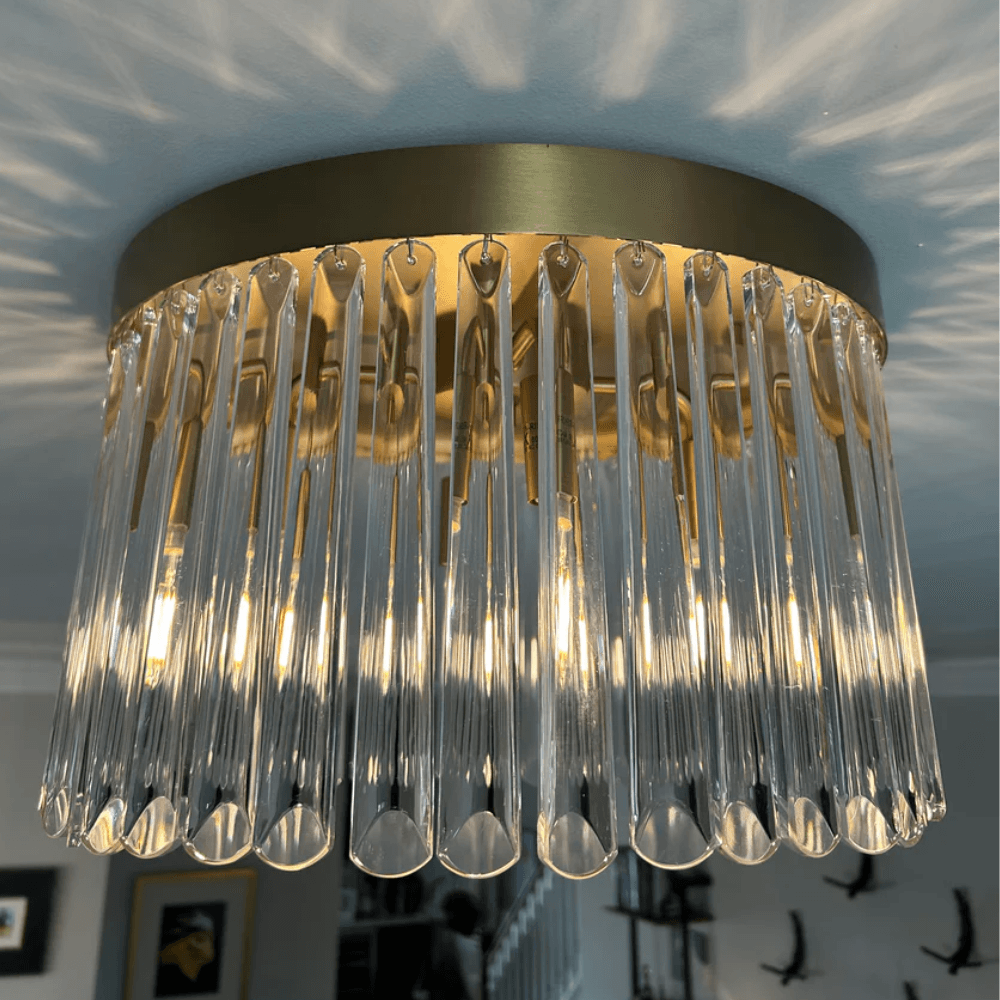 JOSEPHINE 4 LIGHT FLUSH MOUNT IN MODERN GOLD