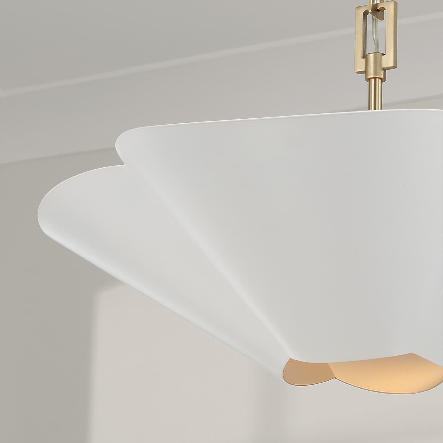 Botanical 4 Light Semi Flush - Large in Matte Brass & White