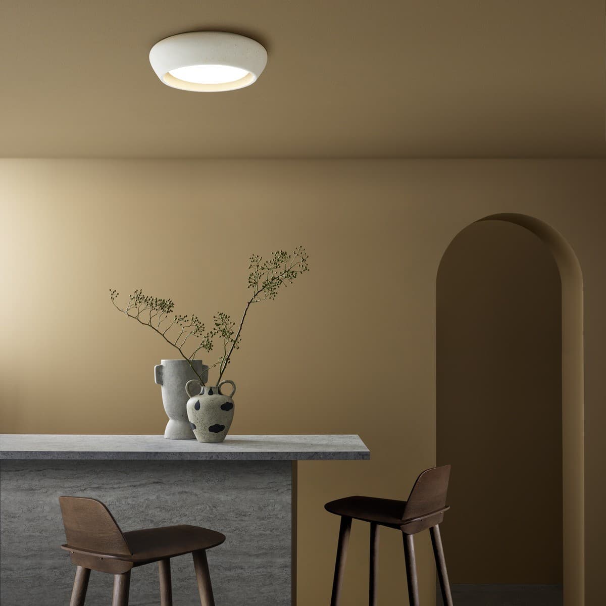 Fjord 1 Light Flush Mount in Stone-img-3