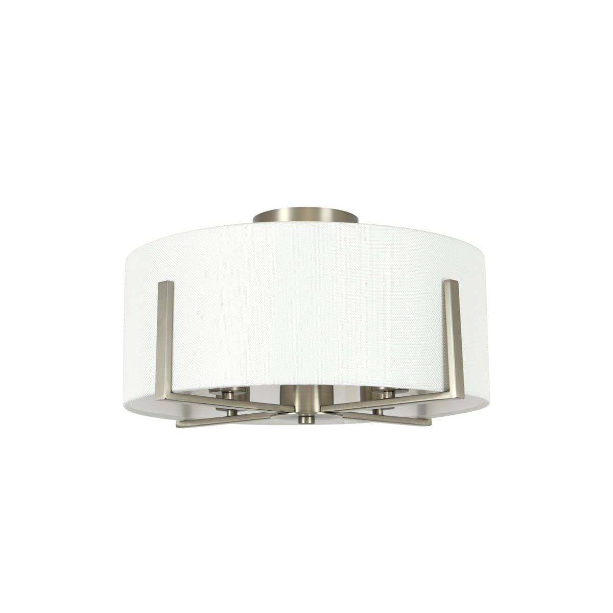 Knox 4 Light Close to Ceiling Drum in White with Nickel Details