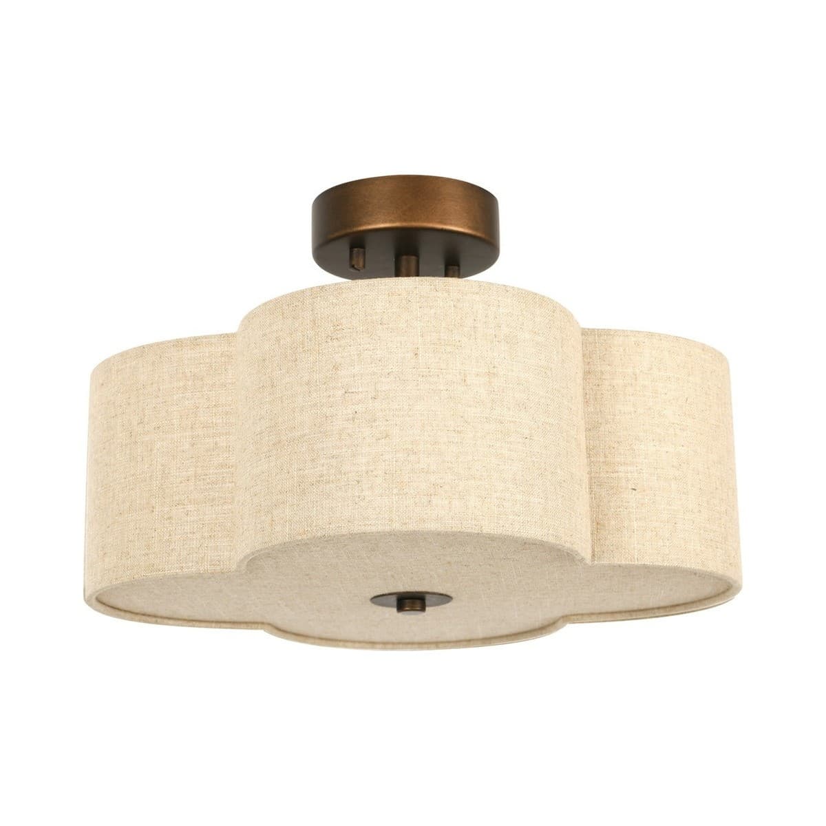 Motif 4 Light 400mm Drum Ceiling Pendant in Natural and Bronze