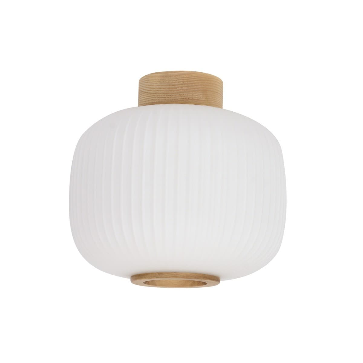 Mele 1 Light DIY Squat Batten Fix in Ash Wood with Frosted Glass Shade
