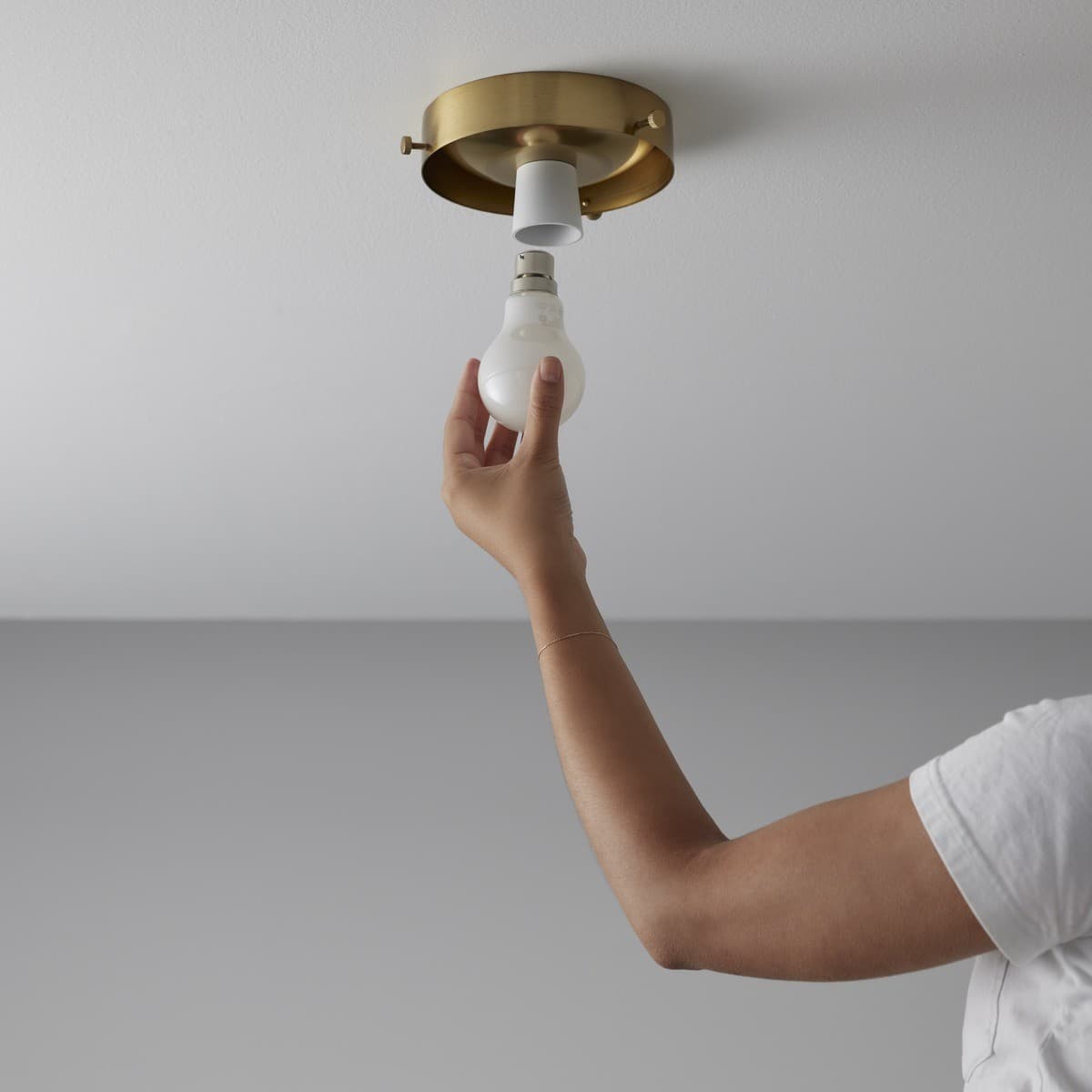 Cloud 1 Light Batten Fix in Brass with Gloss Opal Glass-img-5