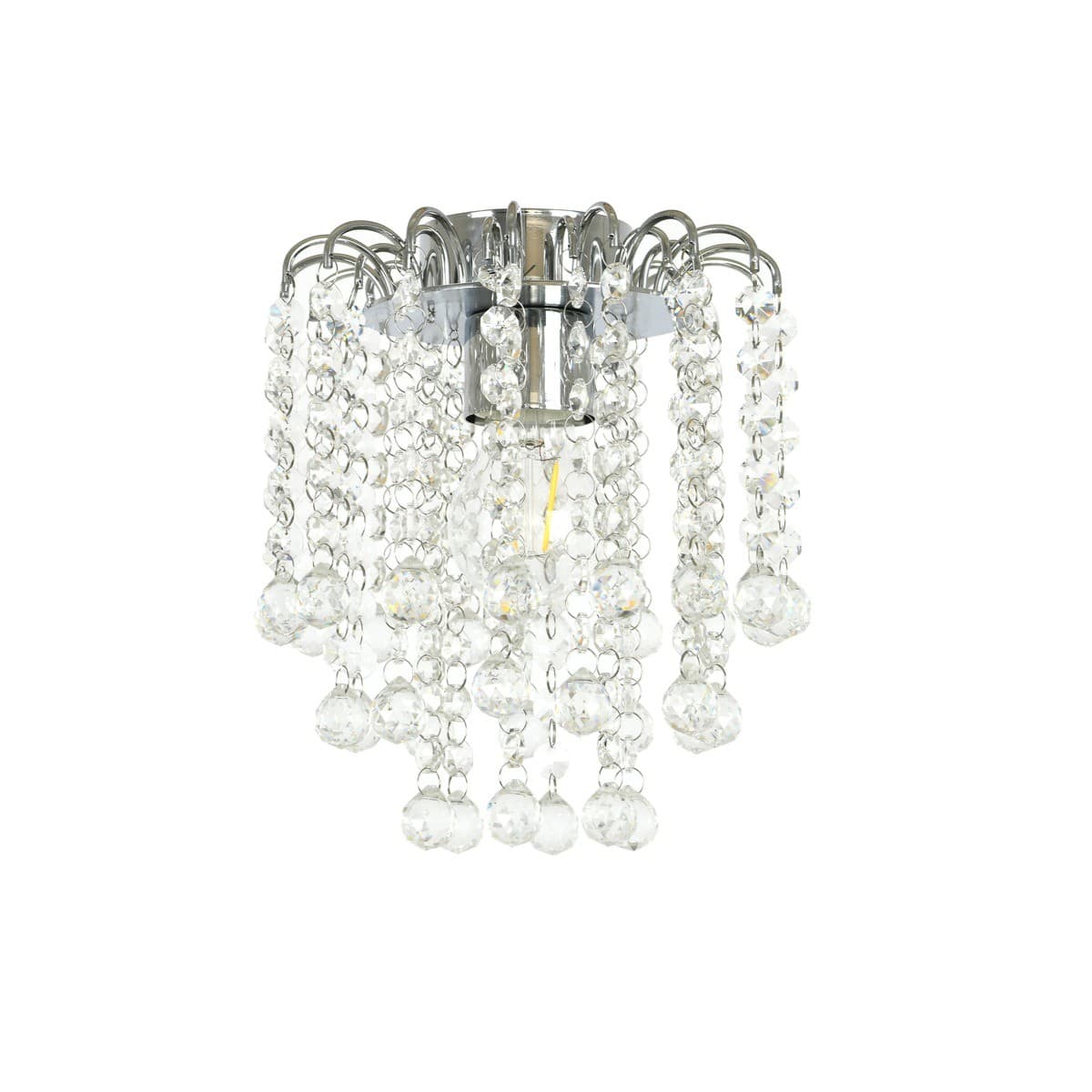 Rose 1 Light Batten Fix in Chrome with Crystal