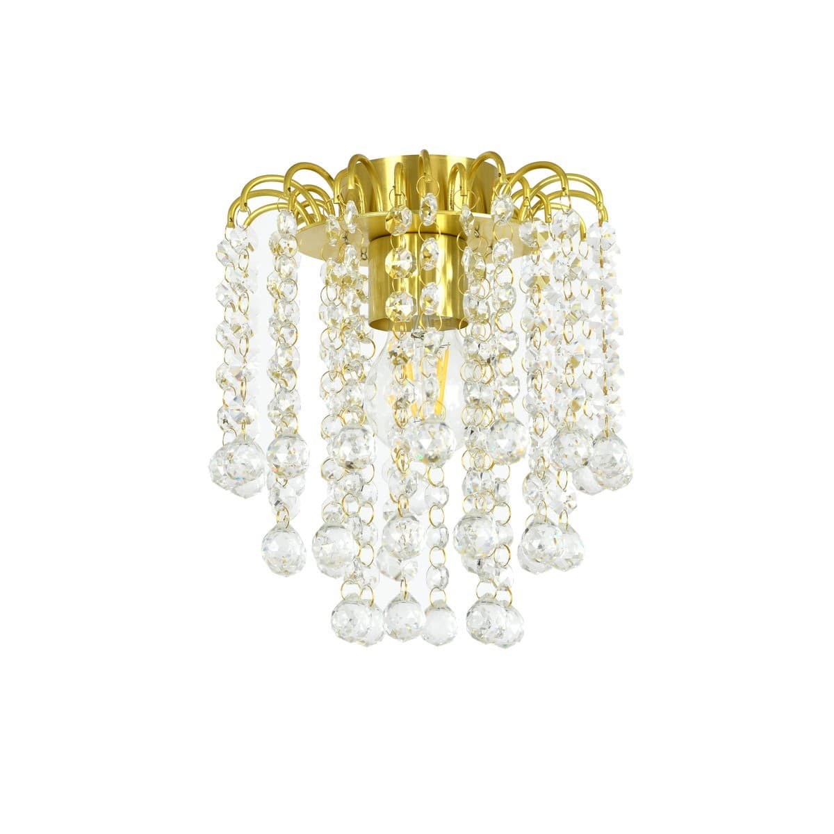 Rose 1 Light Batten Fix in Aged Brass with Crystal