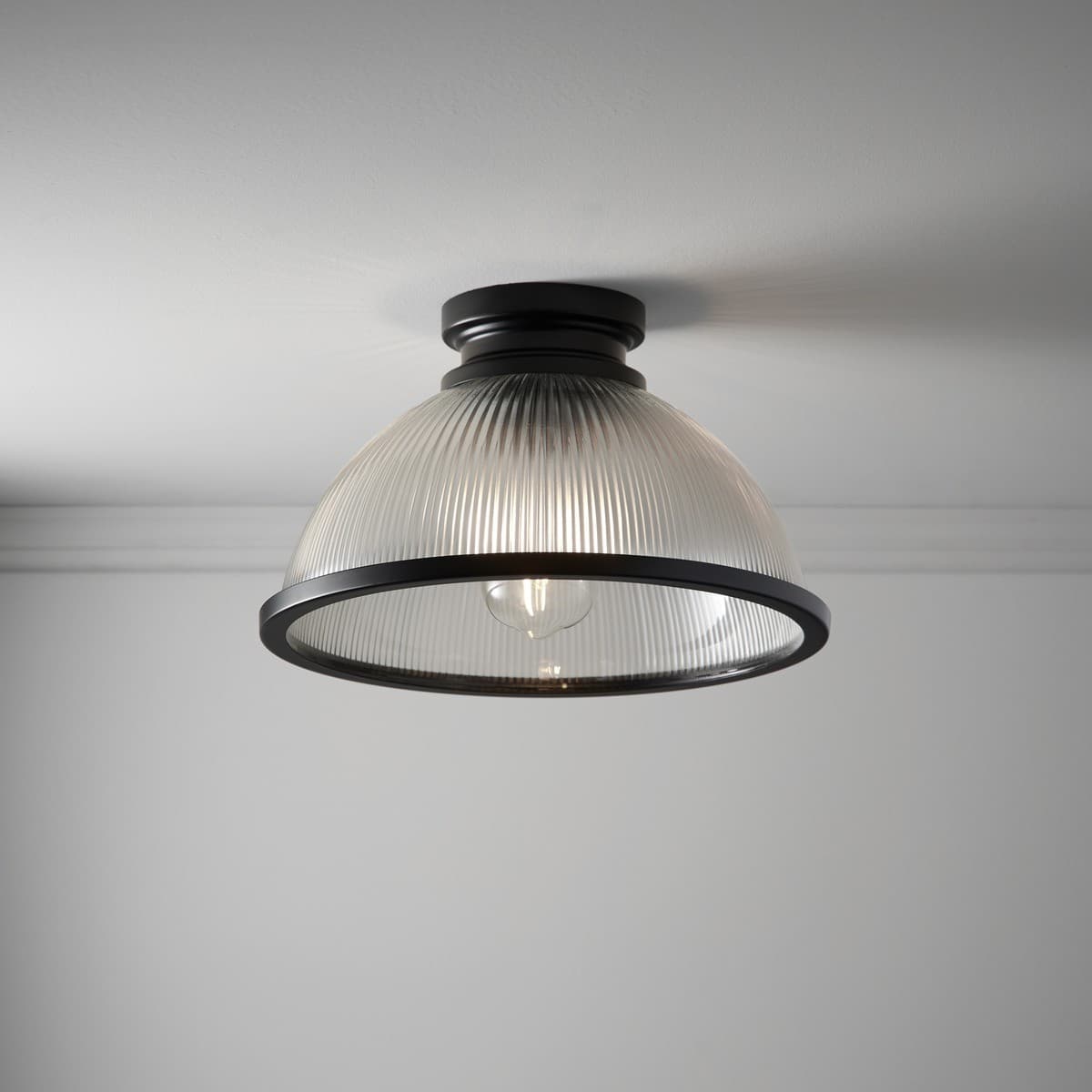 Alfred 1 Light Batten Fix in Black/Glass-img-2