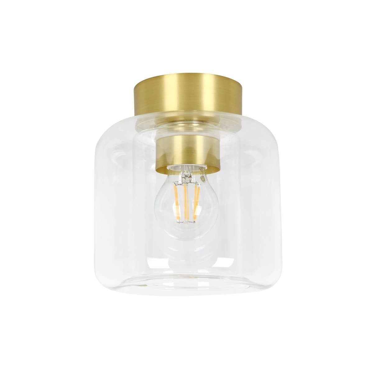 Sia 1 Light Batten Fix in Brass with Clear Glass