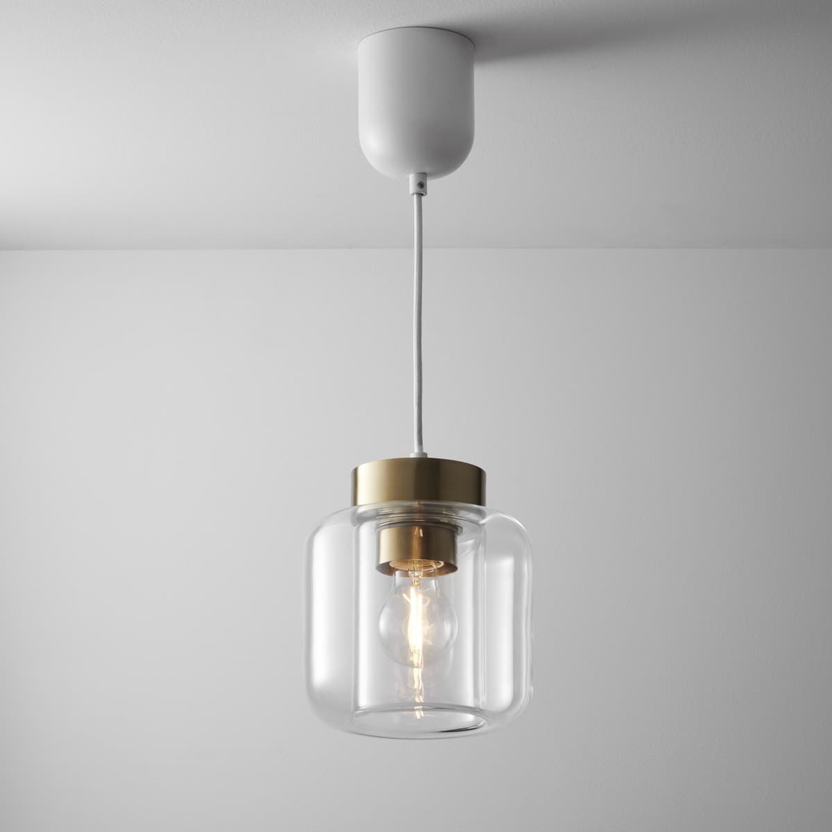 Sia 1 Light Batten Fix in Brass with Clear Glass