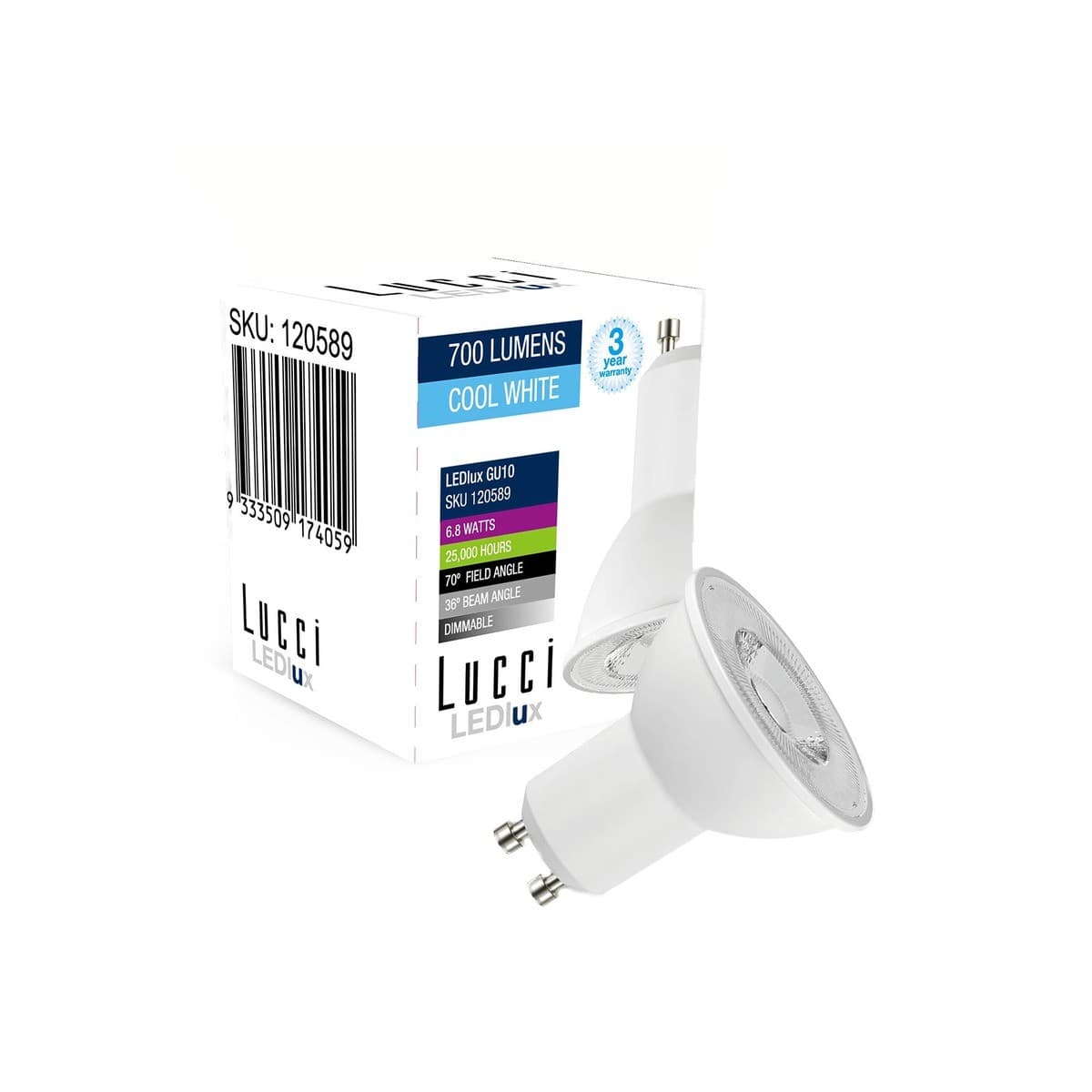 Lucci 6.8W GU10 Globe in Cool White-img-2