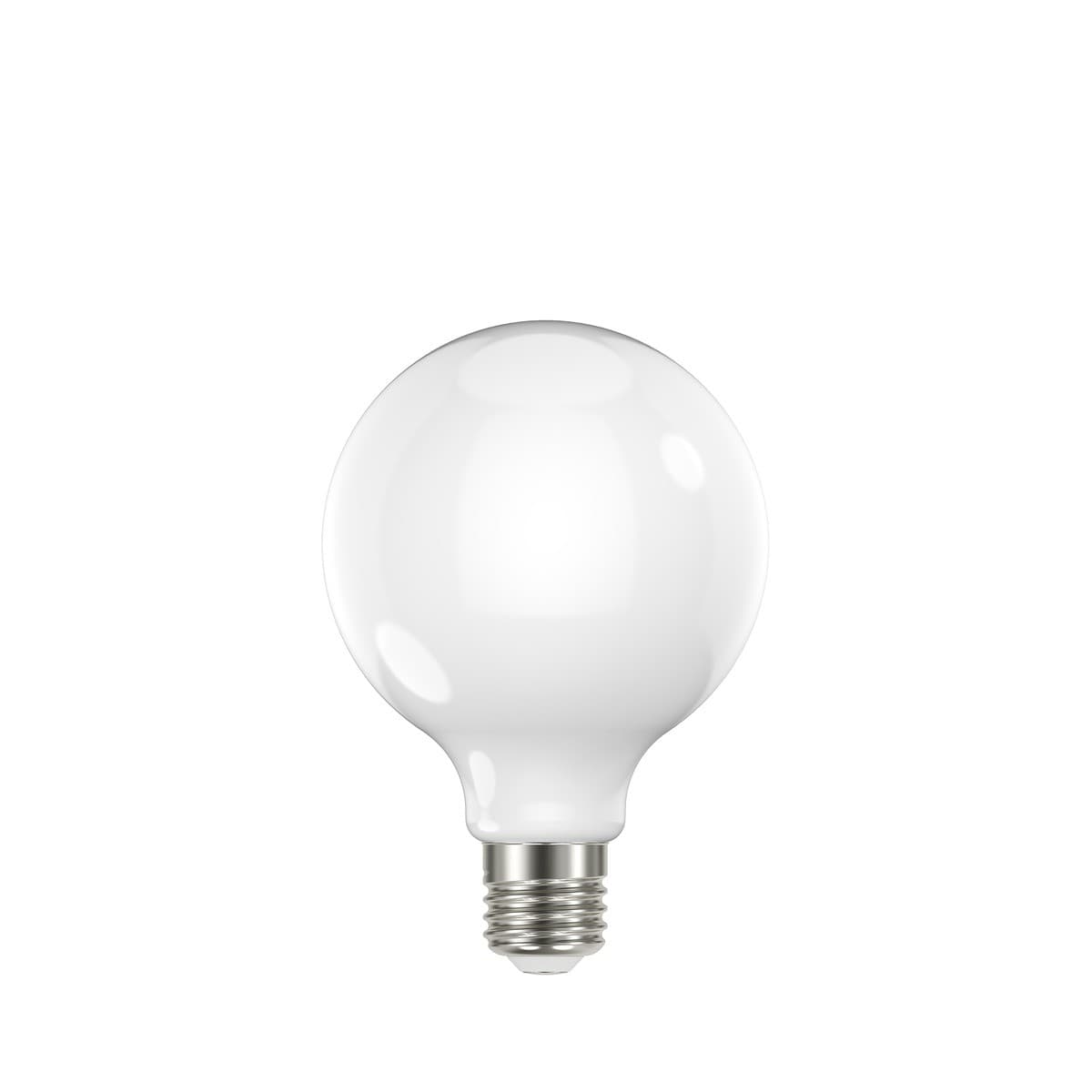 GE 7.6W Glass Opal Dimmable LED G95 ES Globe in Cool White