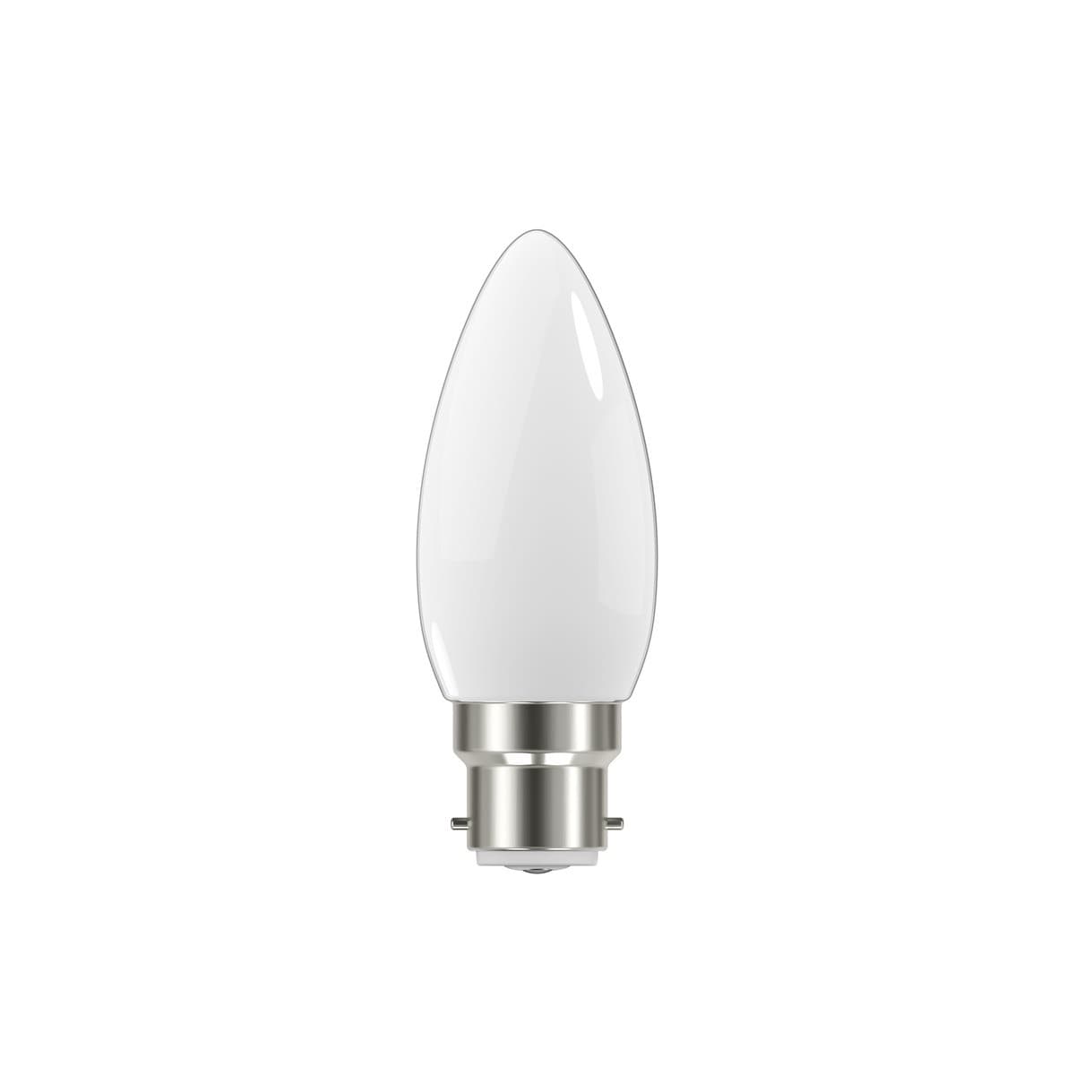 GE 4.7W LED Opal BC Candle Warm White Globe-img-1
