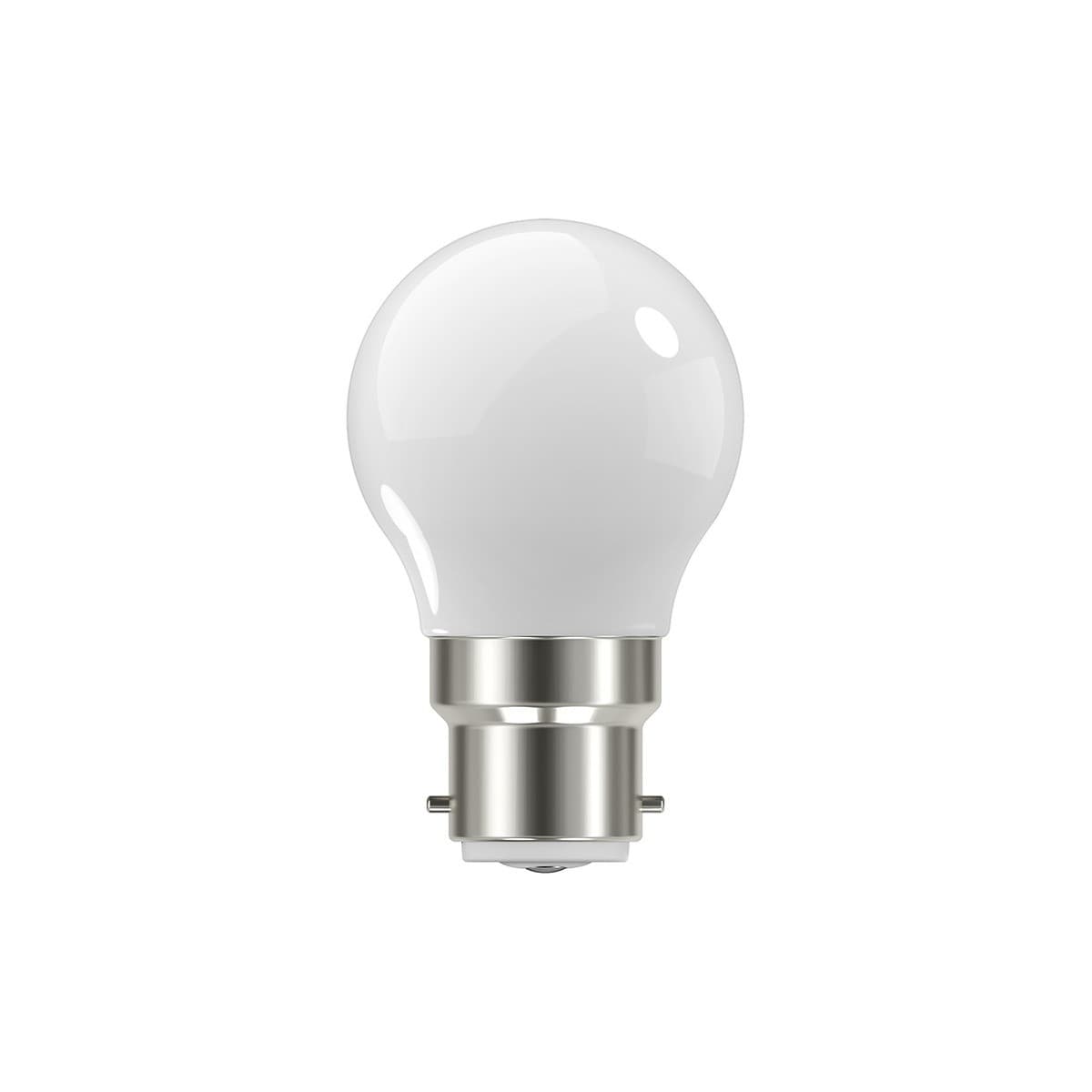 GE 5.5W LED Opal BC Dimmable Fancy Round Warm White Globe