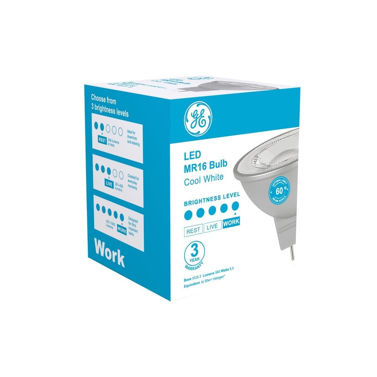 GE 6.5W LED MR16 Globe in Cool White-img-2