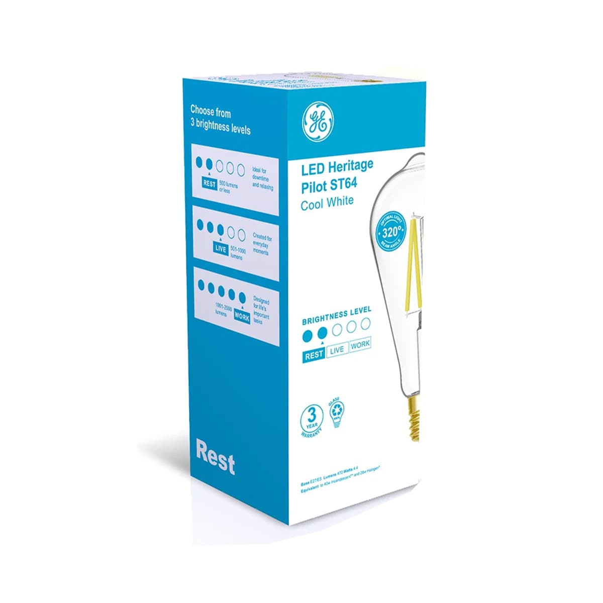 GE 4.4W Heritage LED ES Pilot Globe in Cool White-img-2