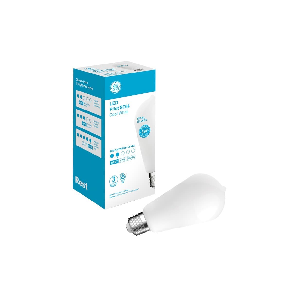 GE 4W LED Opal Pilot ES Globe in Cool White-img-3