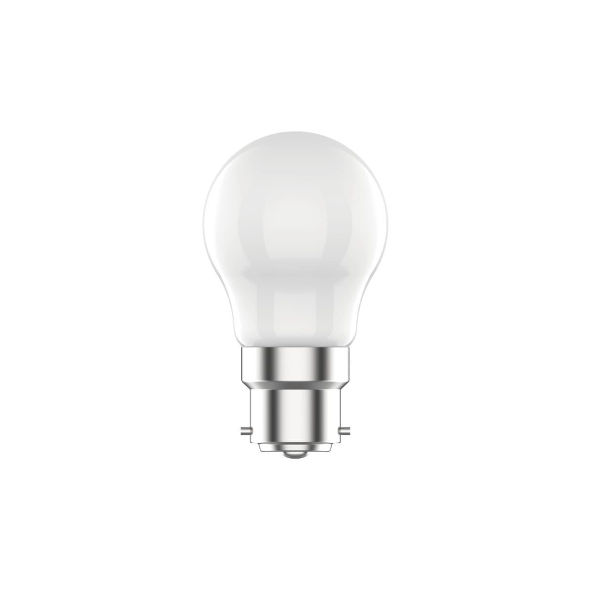 GE 6.5W LED Opal BC Dimmable Fancy Round Globe in Warm White