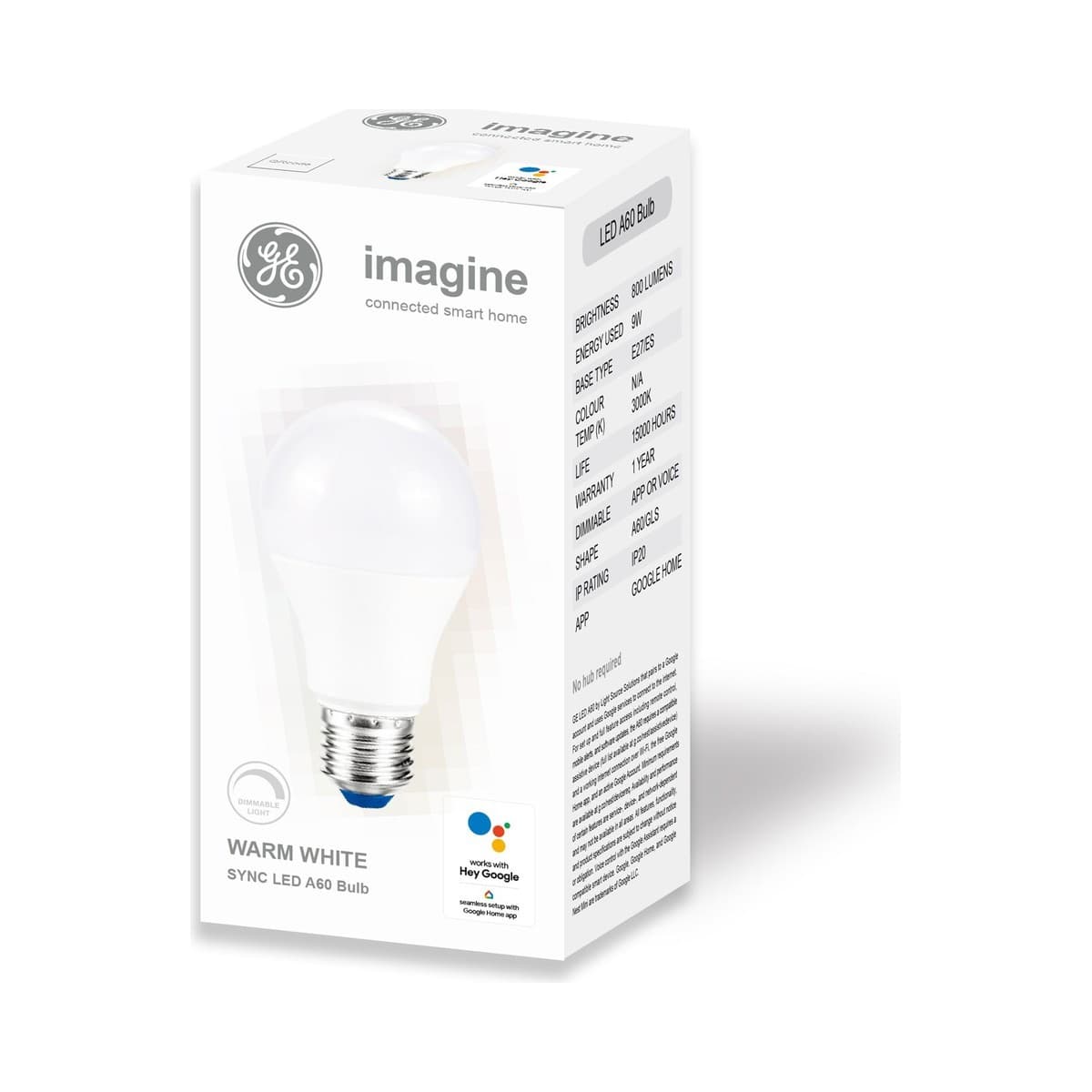 GE Imagine Sync 9W ES LED Dimmable A60 Smart Globe in Warm White-img-3