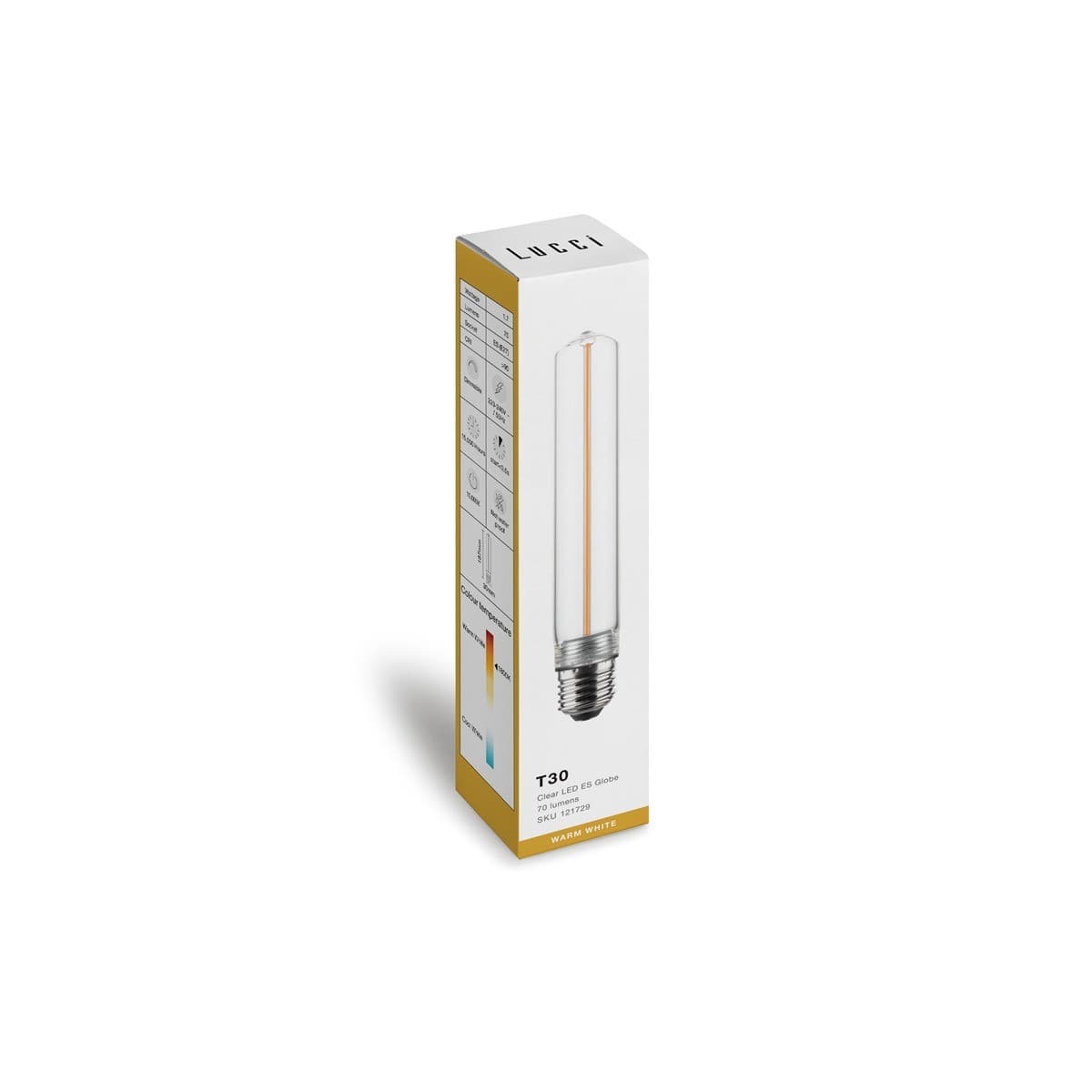 Lucci Sole 1.7W LED T30 ES Globe with Clear Glass in Warm White-img-2