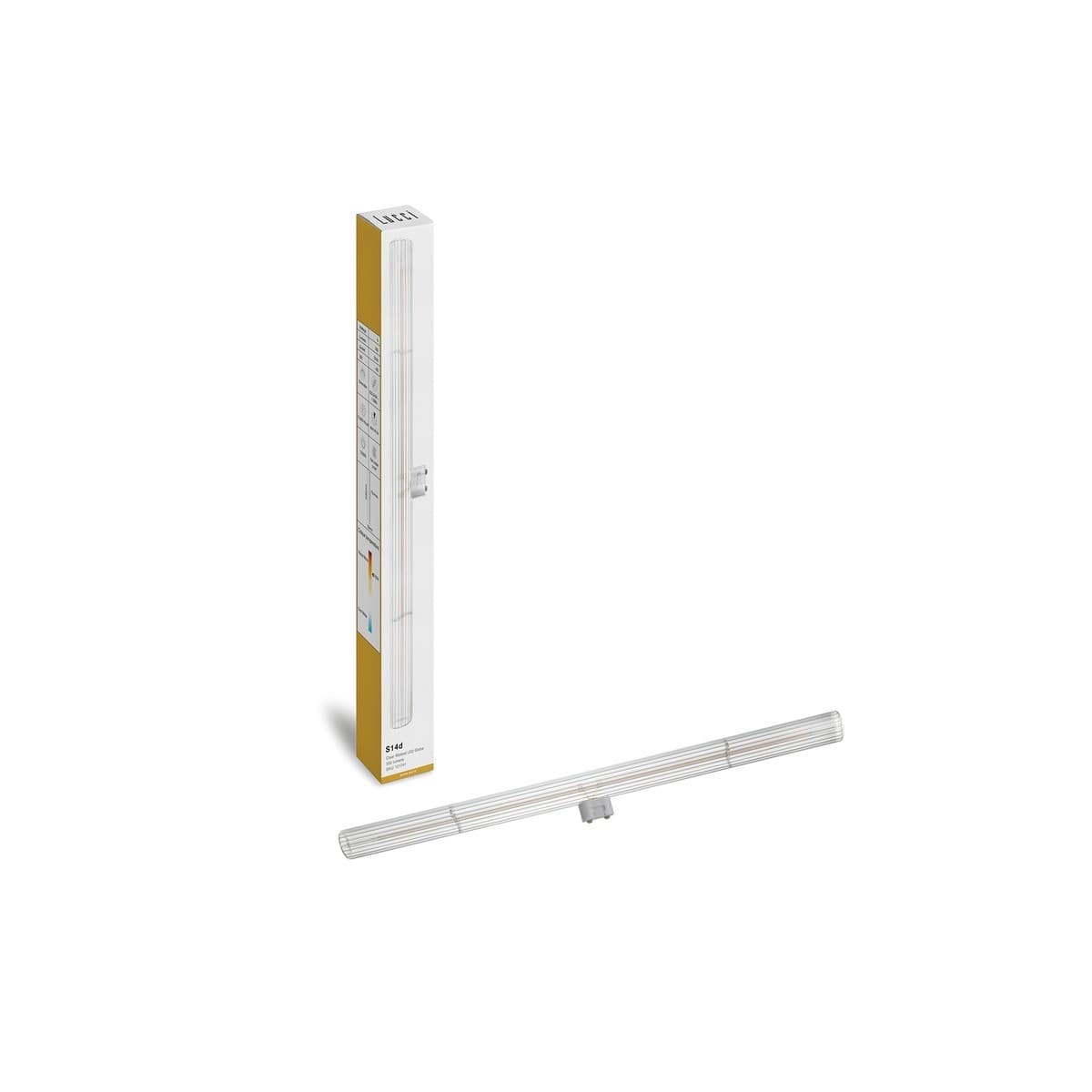 Lucci 6W 500mm S14D LED Globe with Clear Ribbed Glass in Warm White