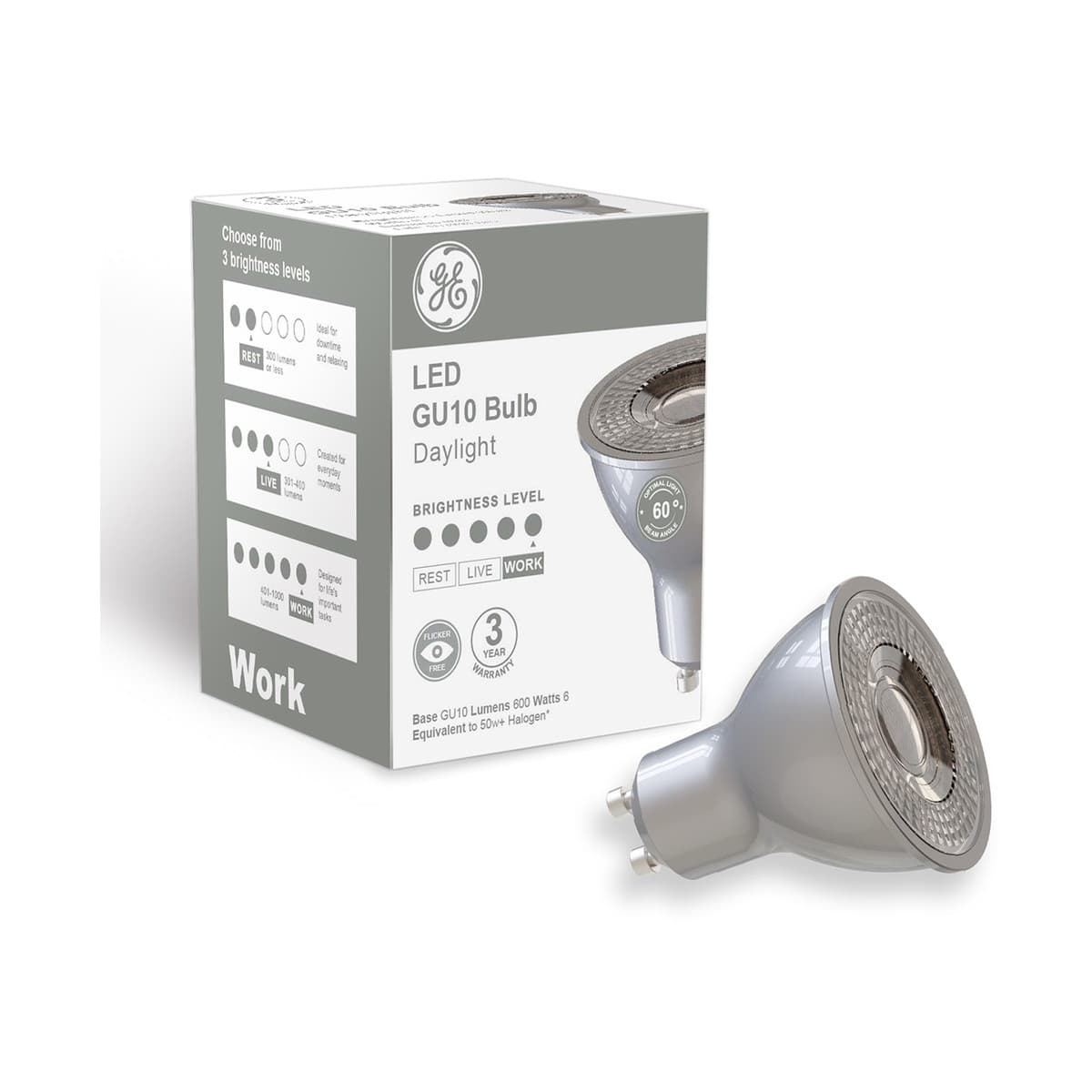 GE 6W GU10 Globe in Day Light