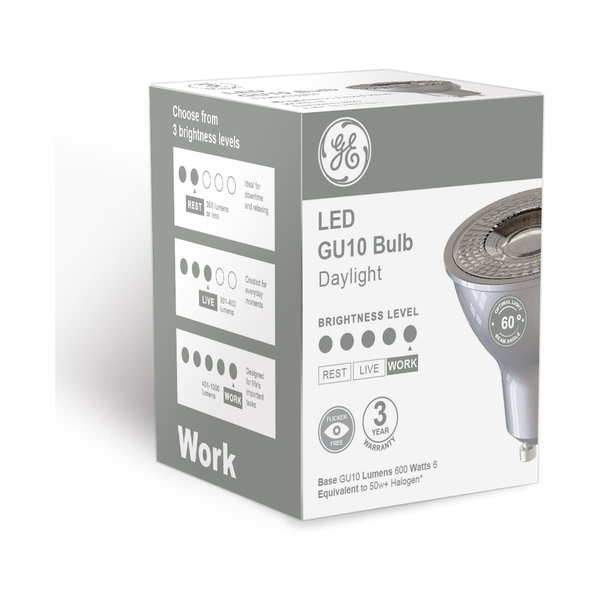 GE 6W GU10 Globe in Day Light