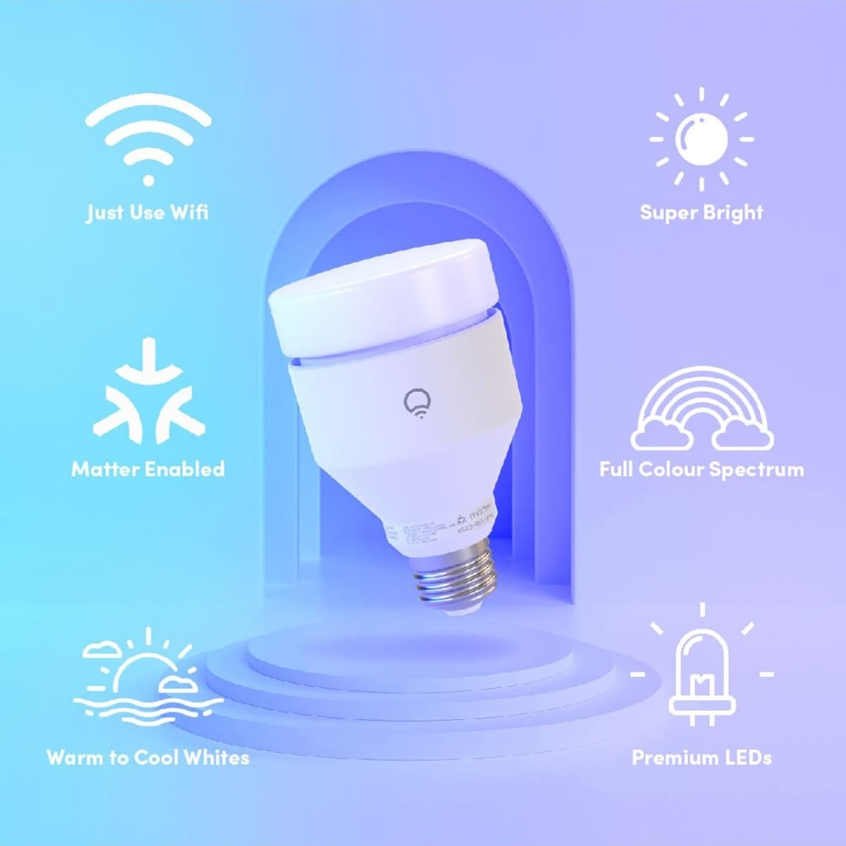 LIFX SuperColour 11W Dimmable ES LED GLS Smart Globe in RGB + Full White Spectrum-img-2