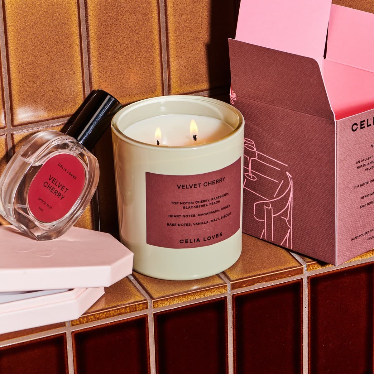 Celia Loves Large Candle in Velvet Cherry Fragrance-img-2