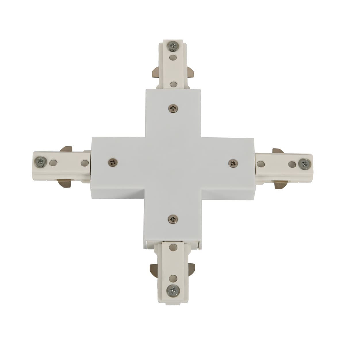 4-Way X-Shaped Track Joiner in White V2-img-1