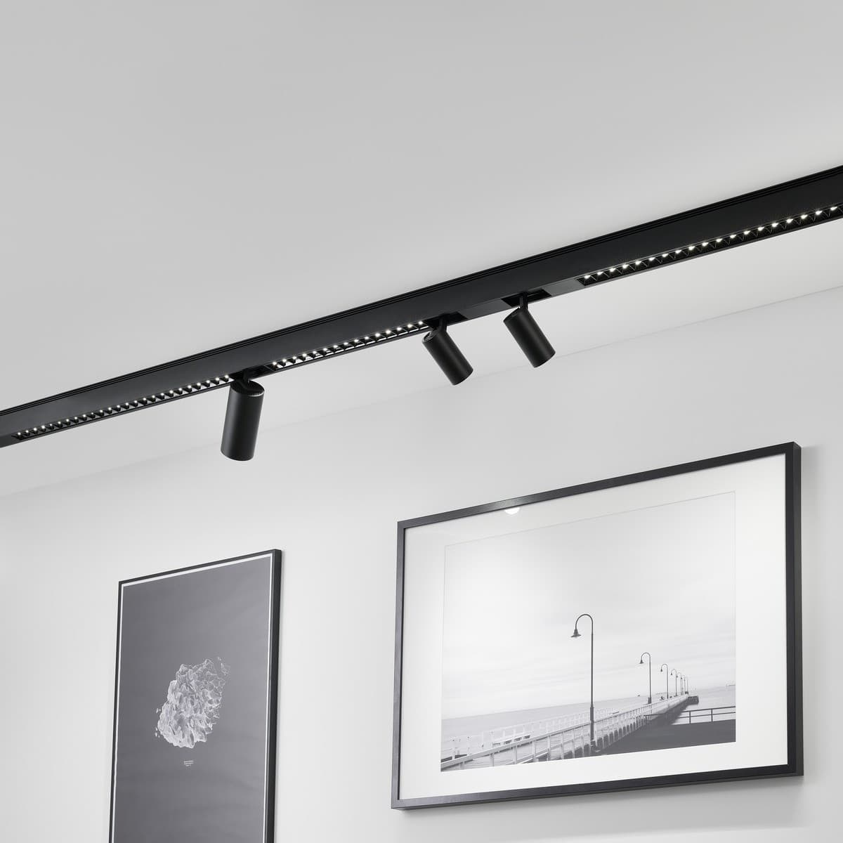 MFL Induction Medium Cylinder Track Light in Black
