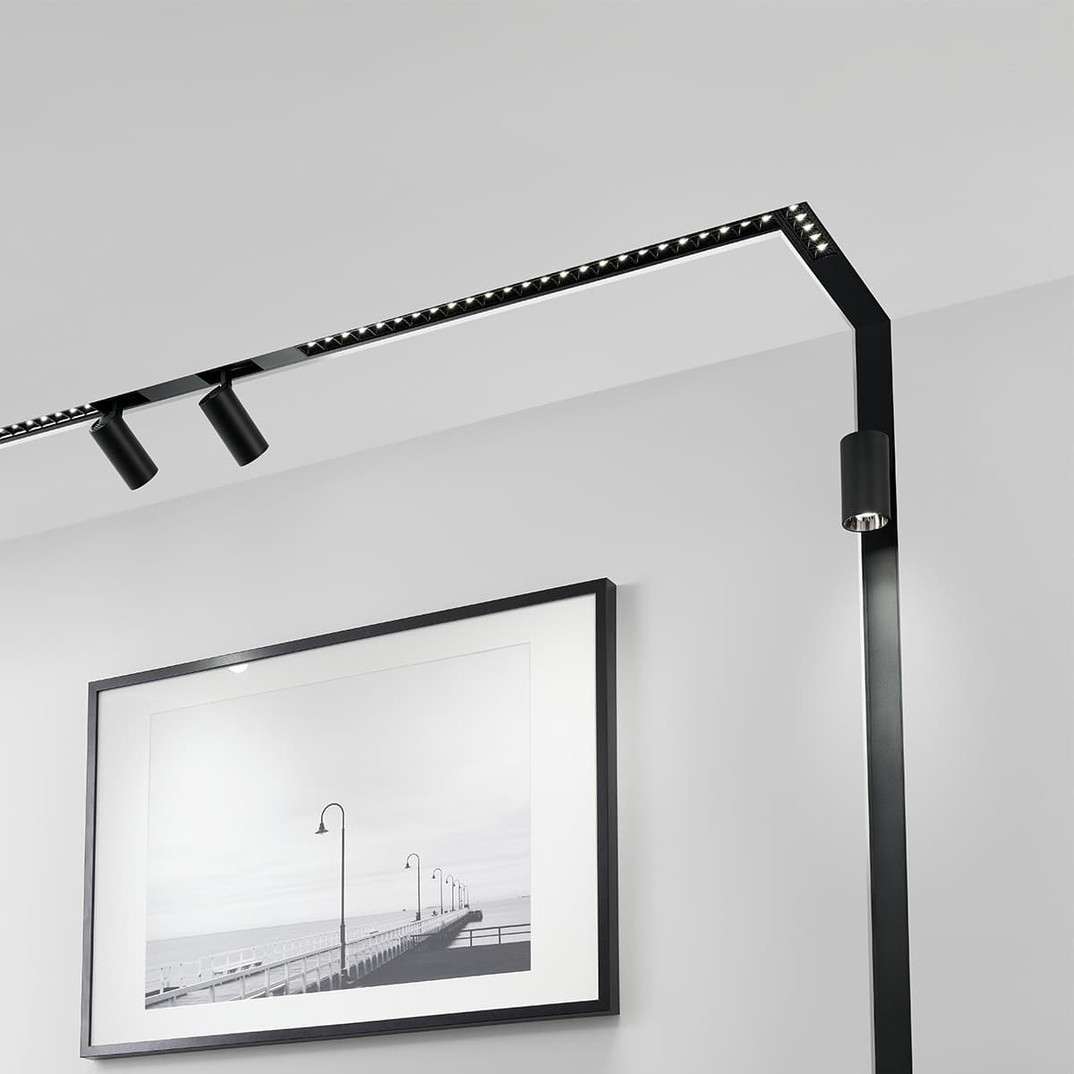 MFL Induction Medium Cylinder Track Light in Black