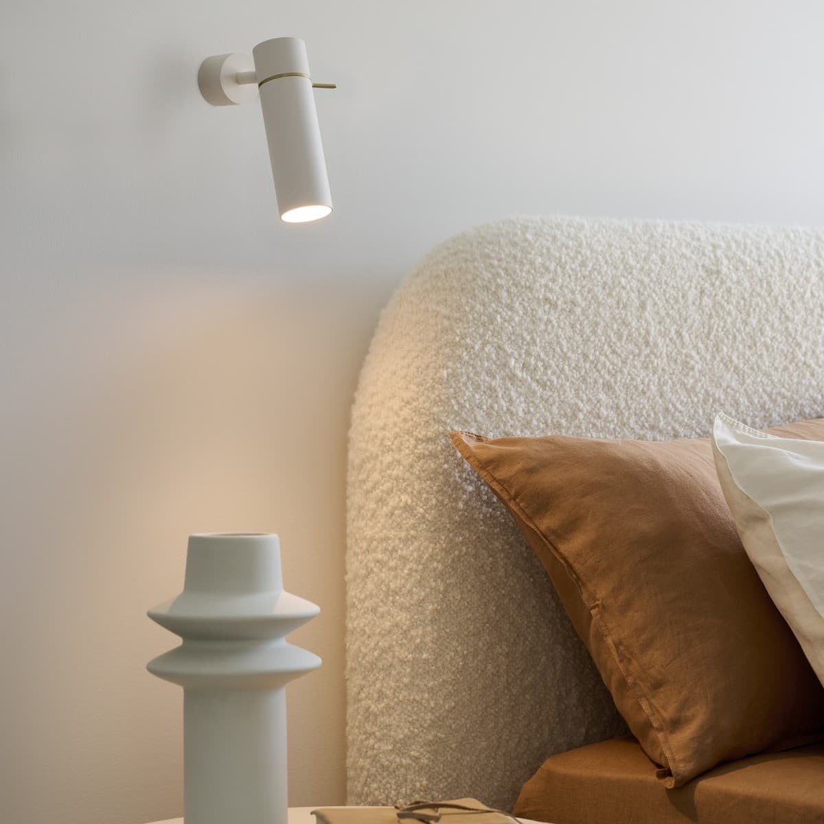 MFL Script Tall Cylinder Shade in White